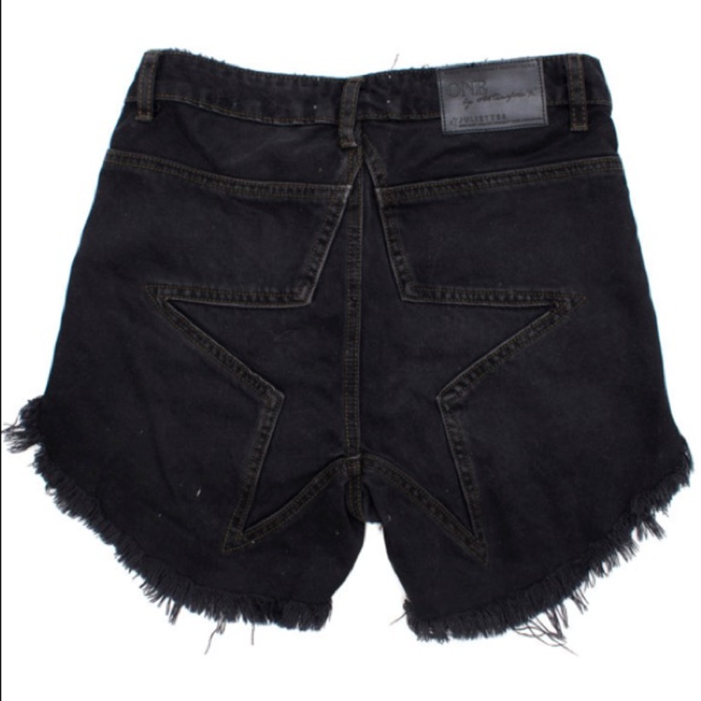 One Teaspoon Juliettes Black Star Denim Shorts